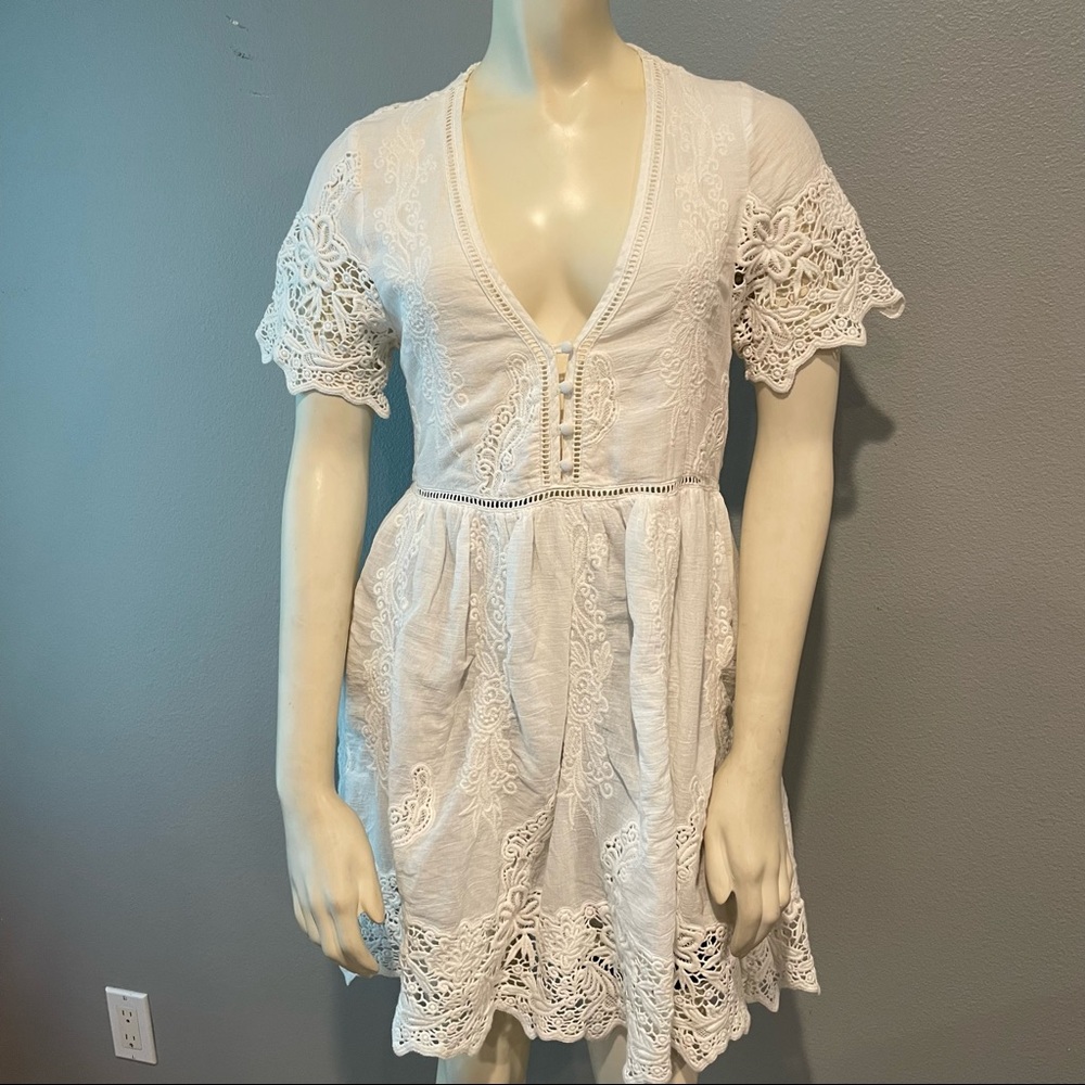 Spell Designs Magnolia Mini Dress Small White
